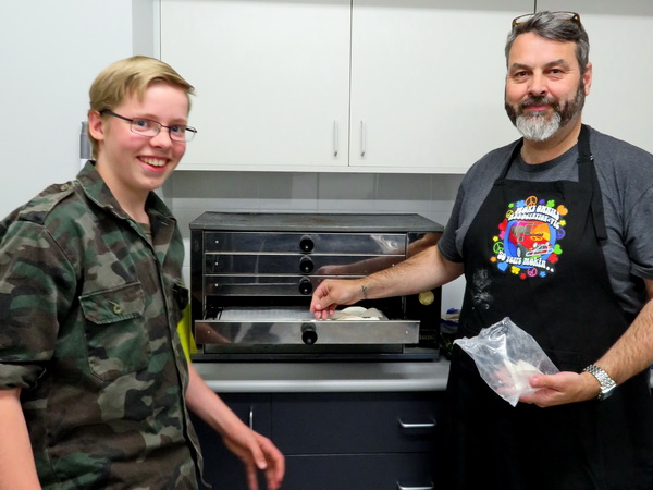 Picture of Scott Williams and Andrew Reminga in the Kitchen.